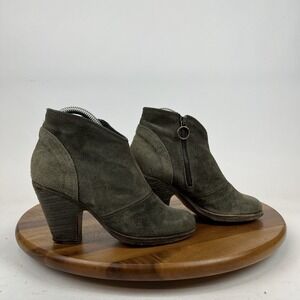 Womens Fiorentini‎ + Baker Gray Distressed Suede Heeled Ankle Boots Size EU 36